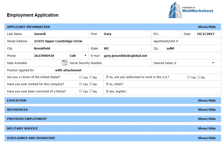 Click here the see the WebWorksheet for this example